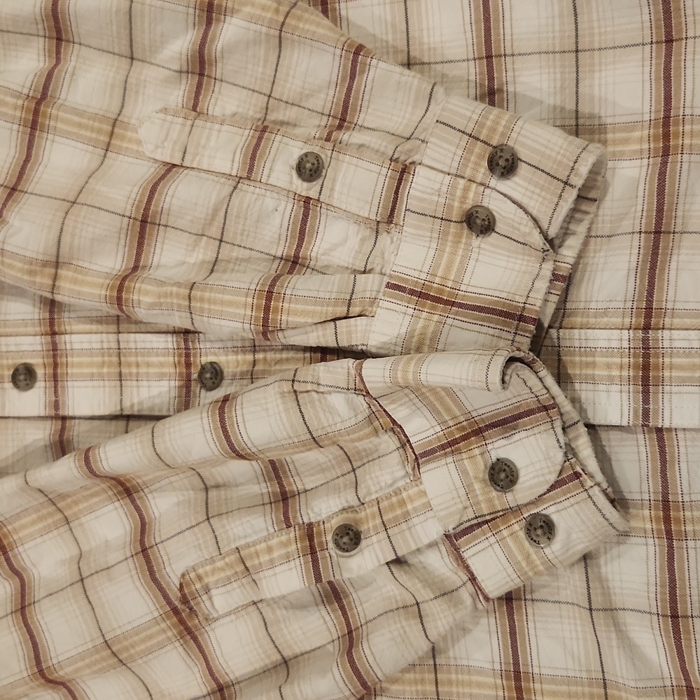 Twenty X By Wrangler Cream & Brown Plaid Western Button-Up - Picture 4 of 9